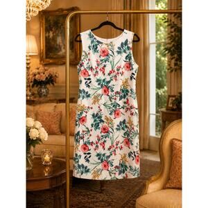 Tommy Hilfiger Floral Sheath Dress Size 16 NWT Sleeveless Career Wedding Guest